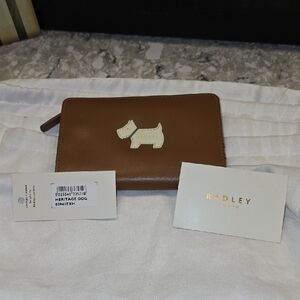 RADLEY LONDON Heritage Dog Tan Wallet with Cream Dog Motif